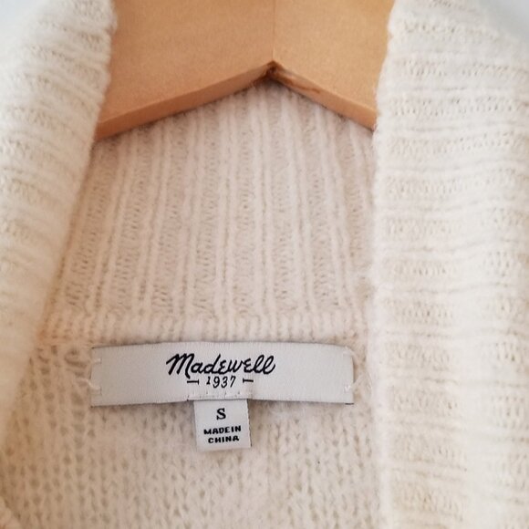 Madewell Snow Globe Bobble Turtleneck Sweater Wool Alpaca Blend Ivory Cream S - Picture 5 of 13
